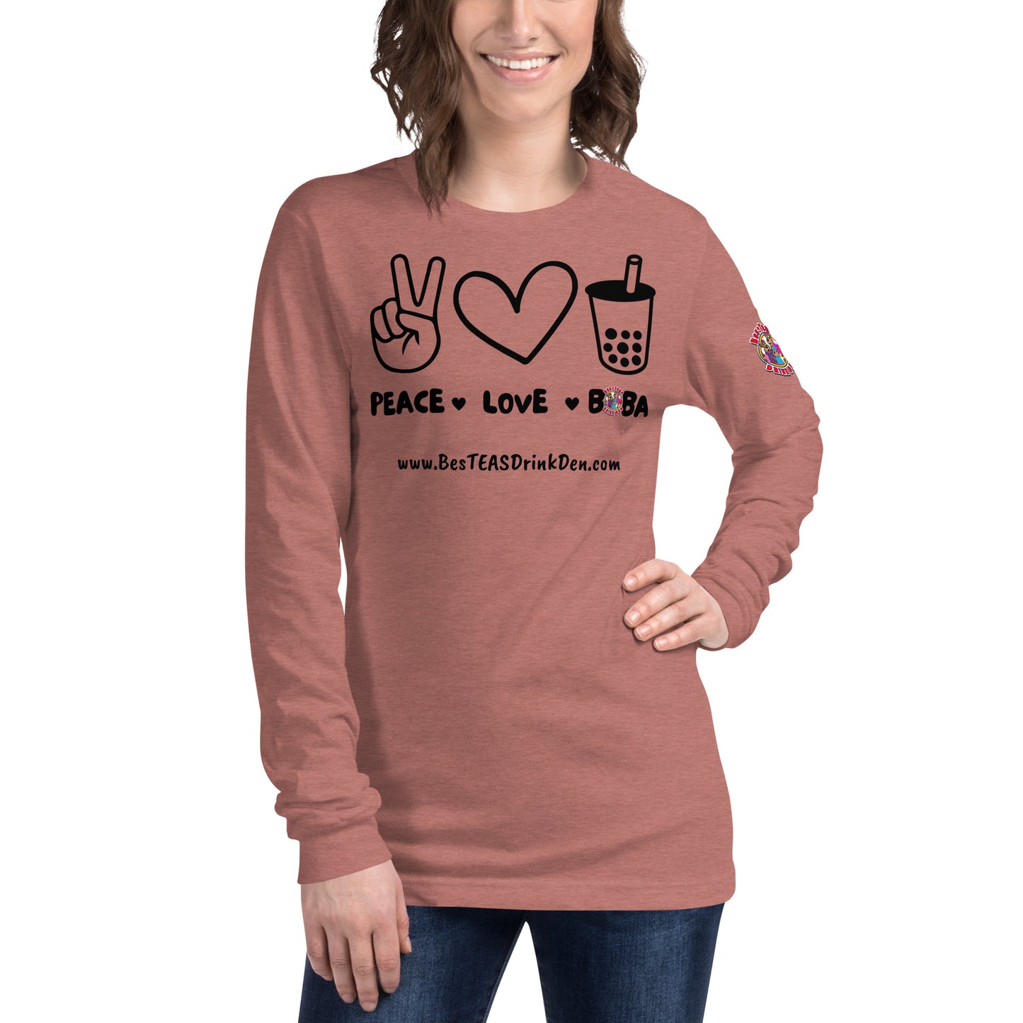 "PEACE, LOVE, BOBA" BesTEAS Long Sleeve Tee