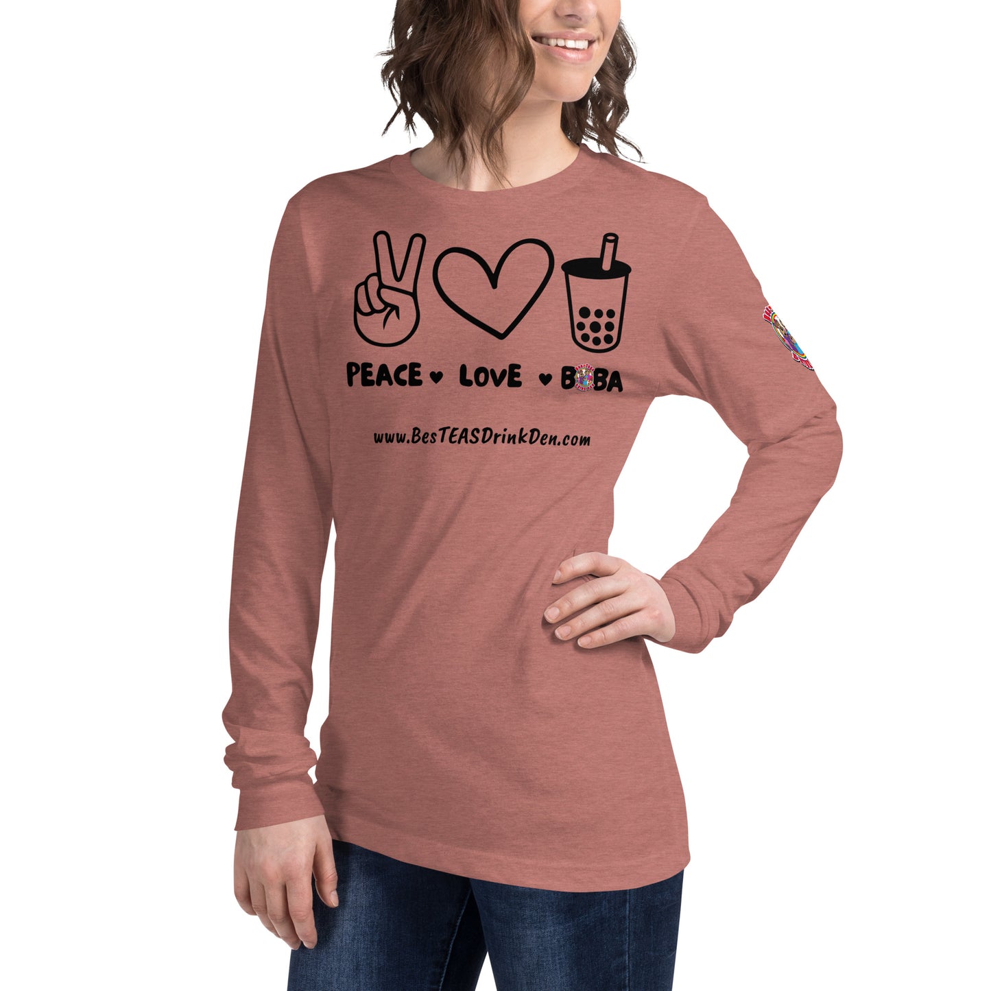 "PEACE, LOVE, BOBA" BesTEAS Long Sleeve Tee