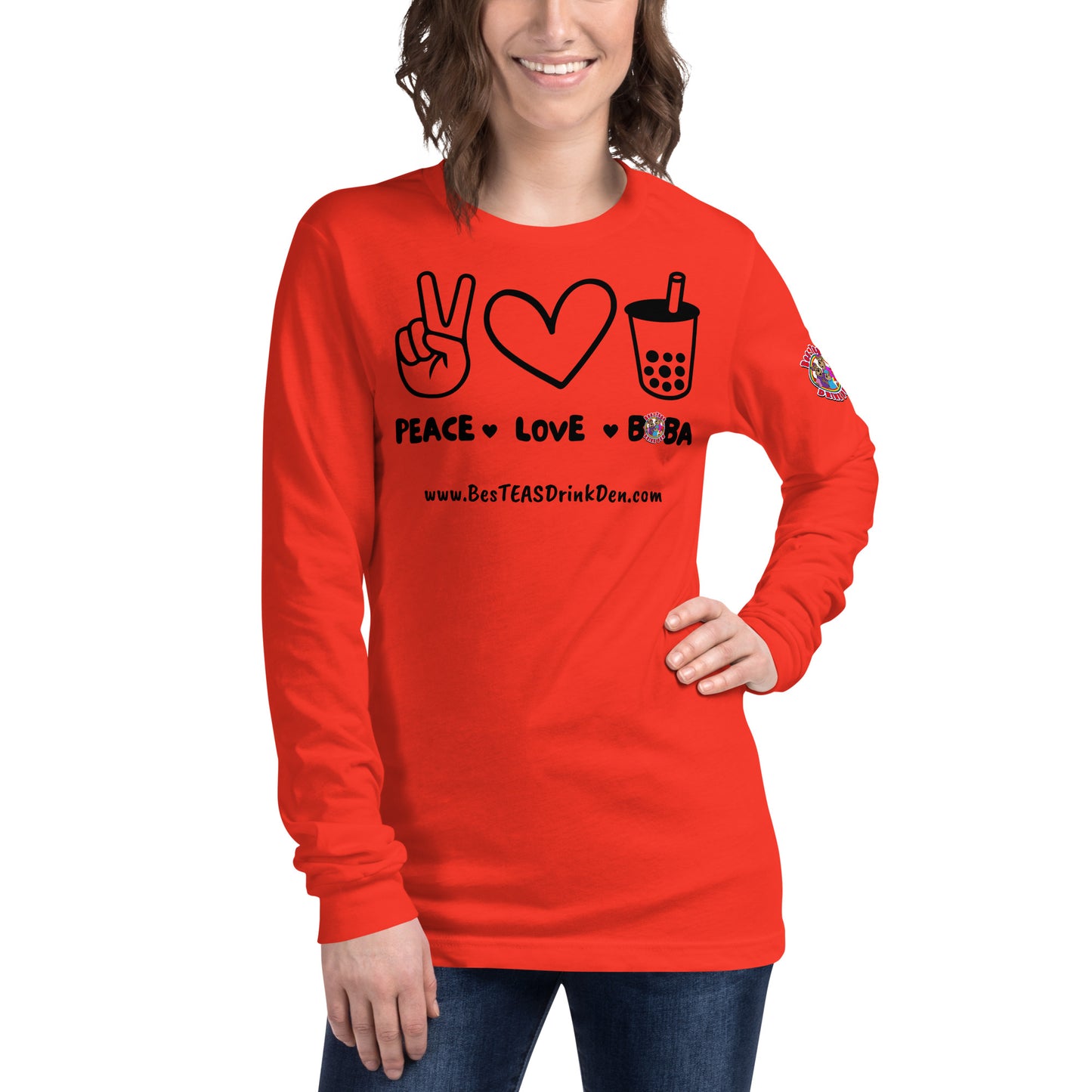 "PEACE, LOVE, BOBA" BesTEAS Long Sleeve Tee