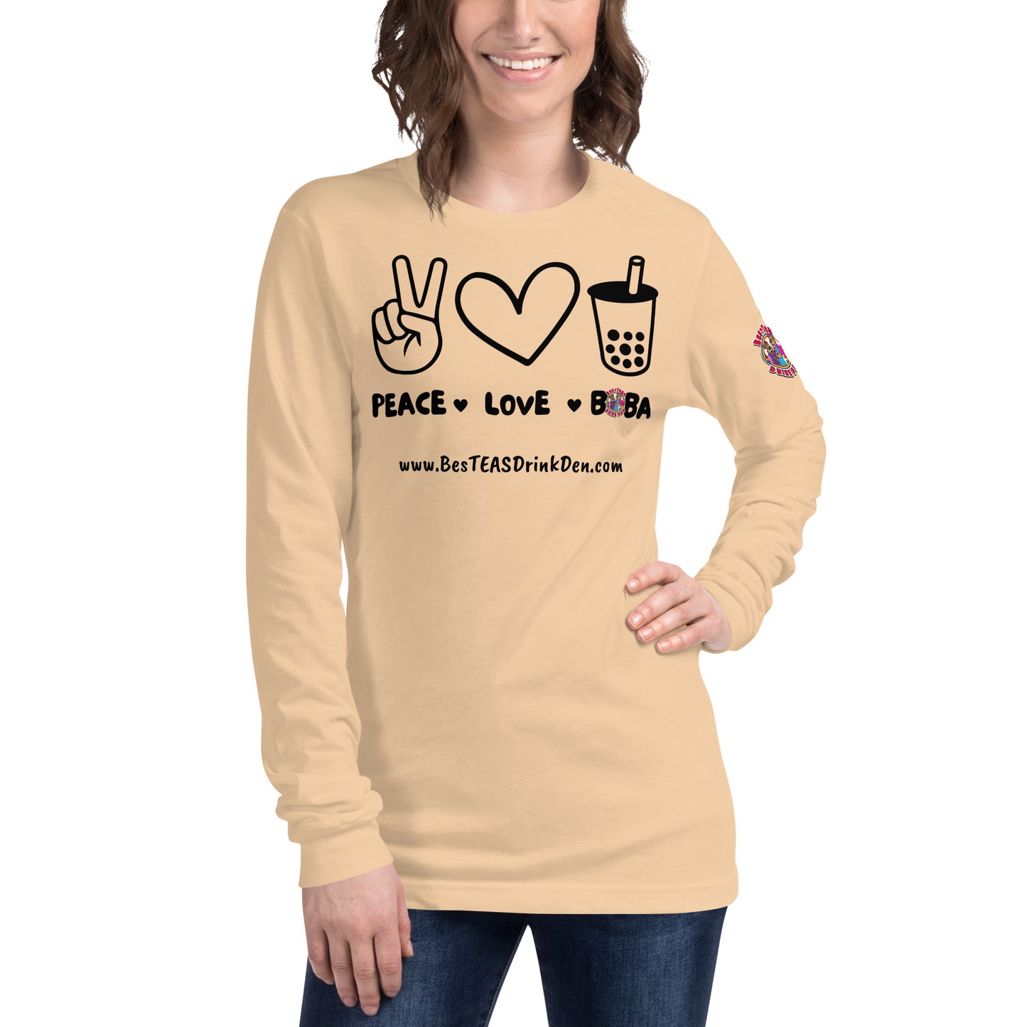 "PEACE, LOVE, BOBA" BesTEAS Long Sleeve Tee