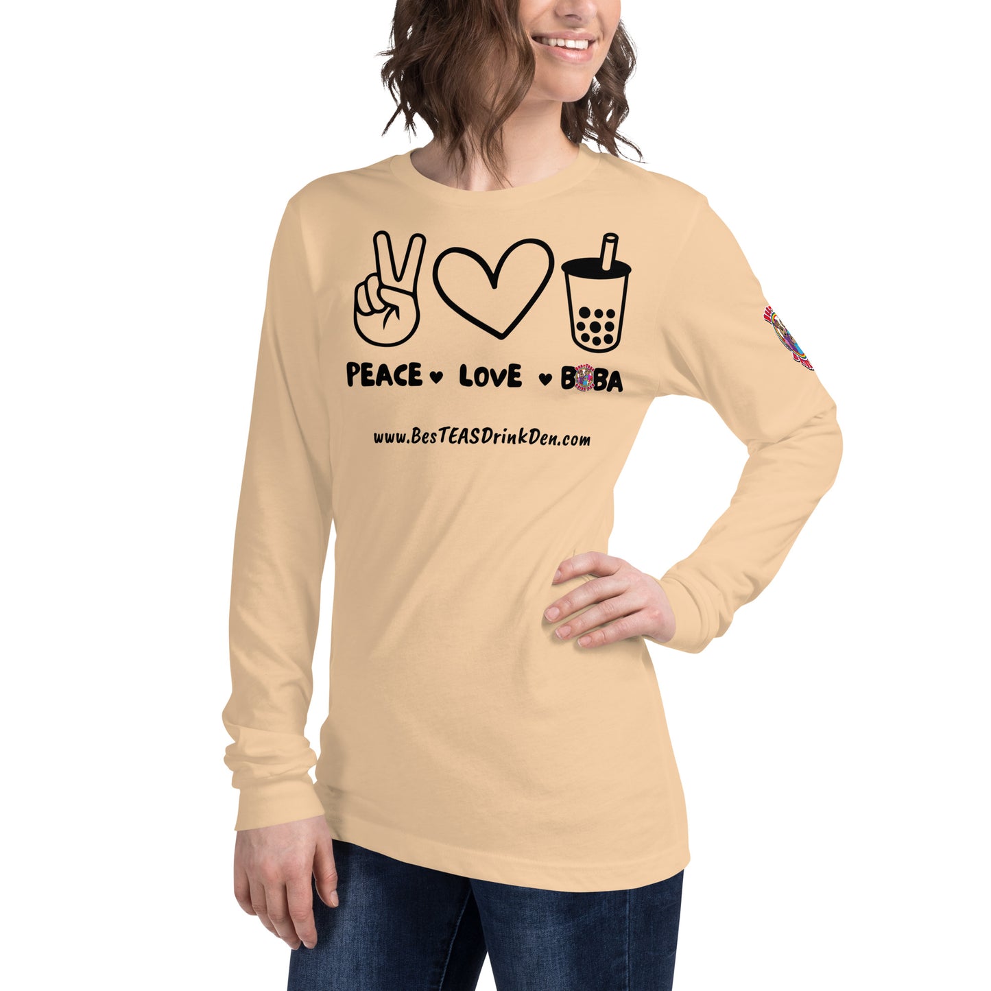 "PEACE, LOVE, BOBA" BesTEAS Long Sleeve Tee