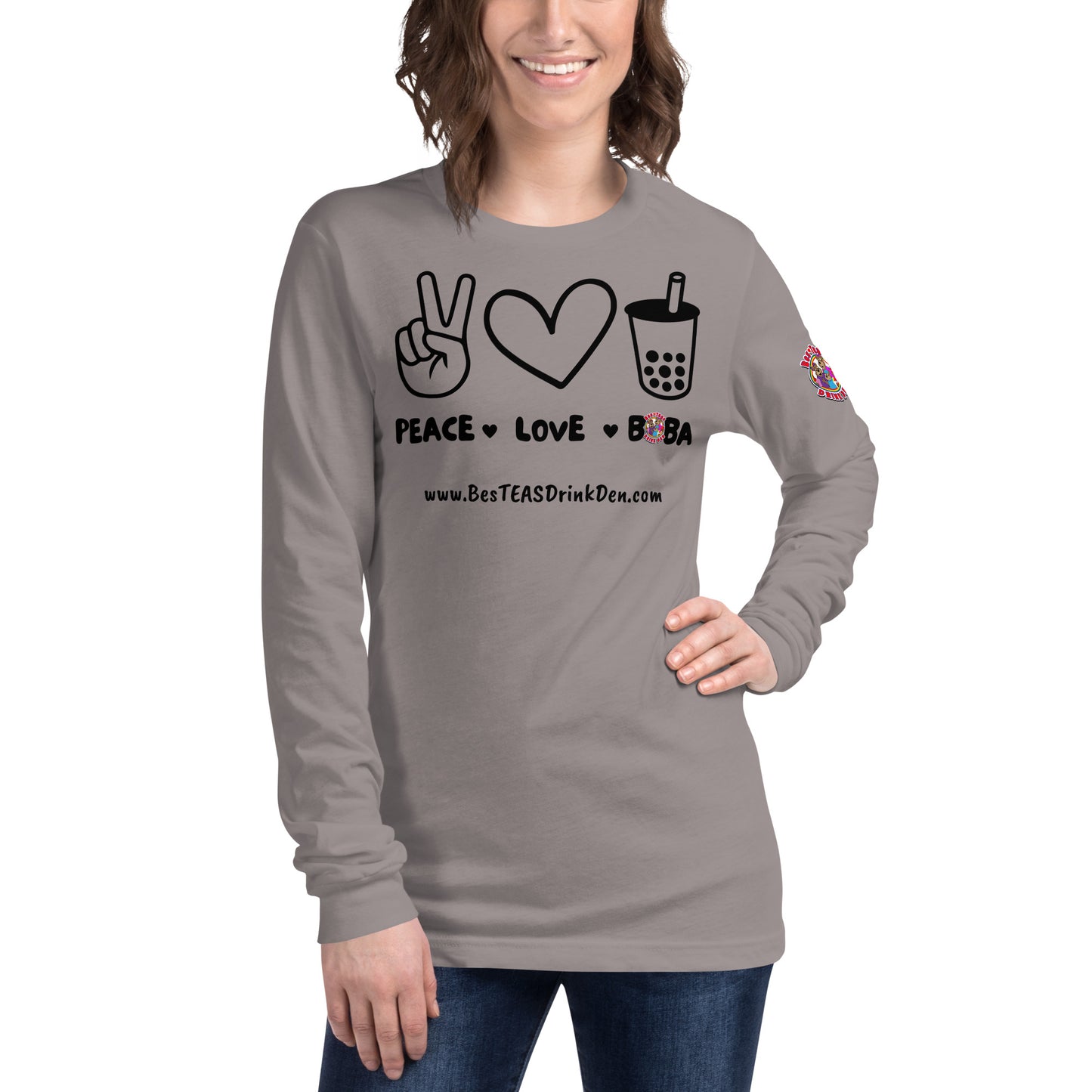 "PEACE, LOVE, BOBA" BesTEAS Long Sleeve Tee
