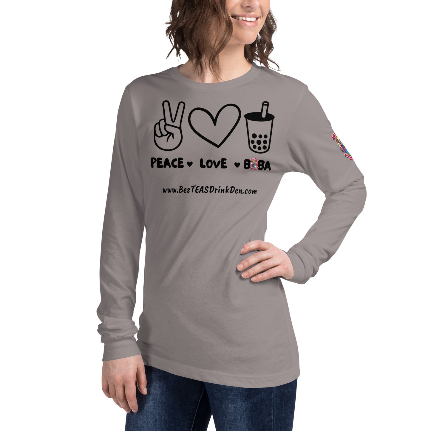 "PEACE, LOVE, BOBA" BesTEAS Long Sleeve Tee