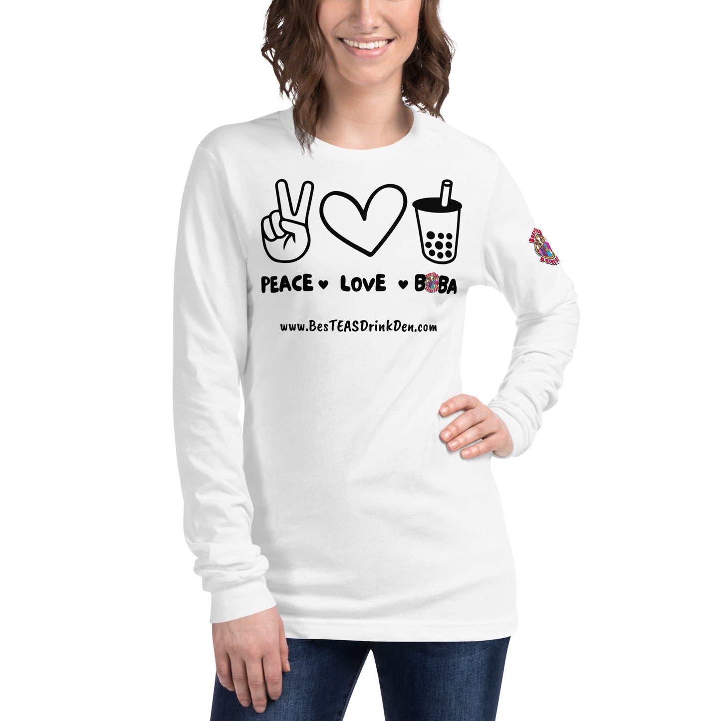 "PEACE, LOVE, BOBA" BesTEAS Long Sleeve Tee