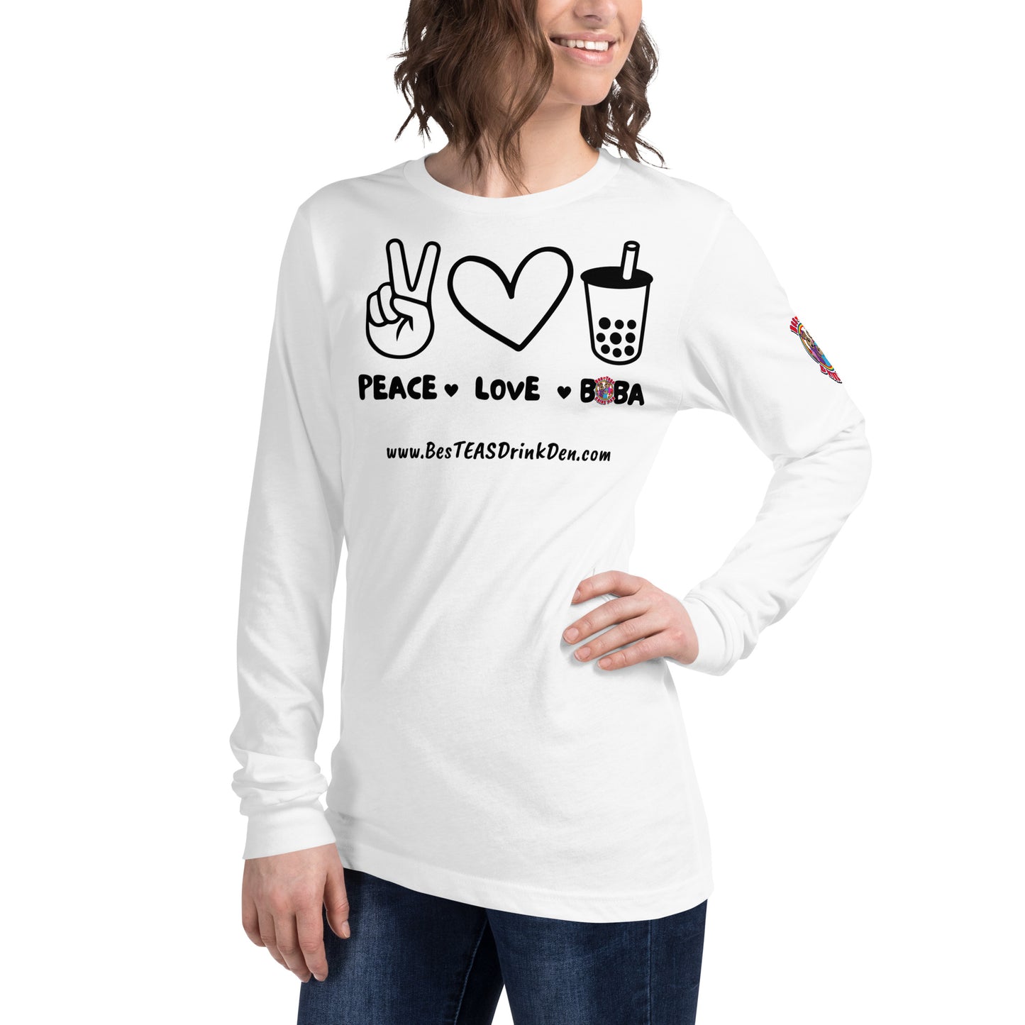 "PEACE, LOVE, BOBA" BesTEAS Long Sleeve Tee